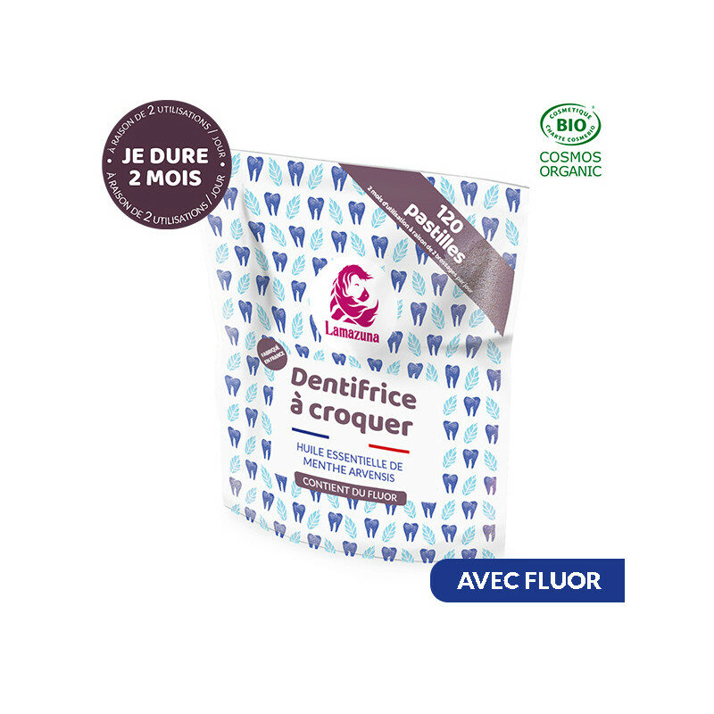 Dentifrice à croquer - HE Menthe Arvensis - Avec fluor